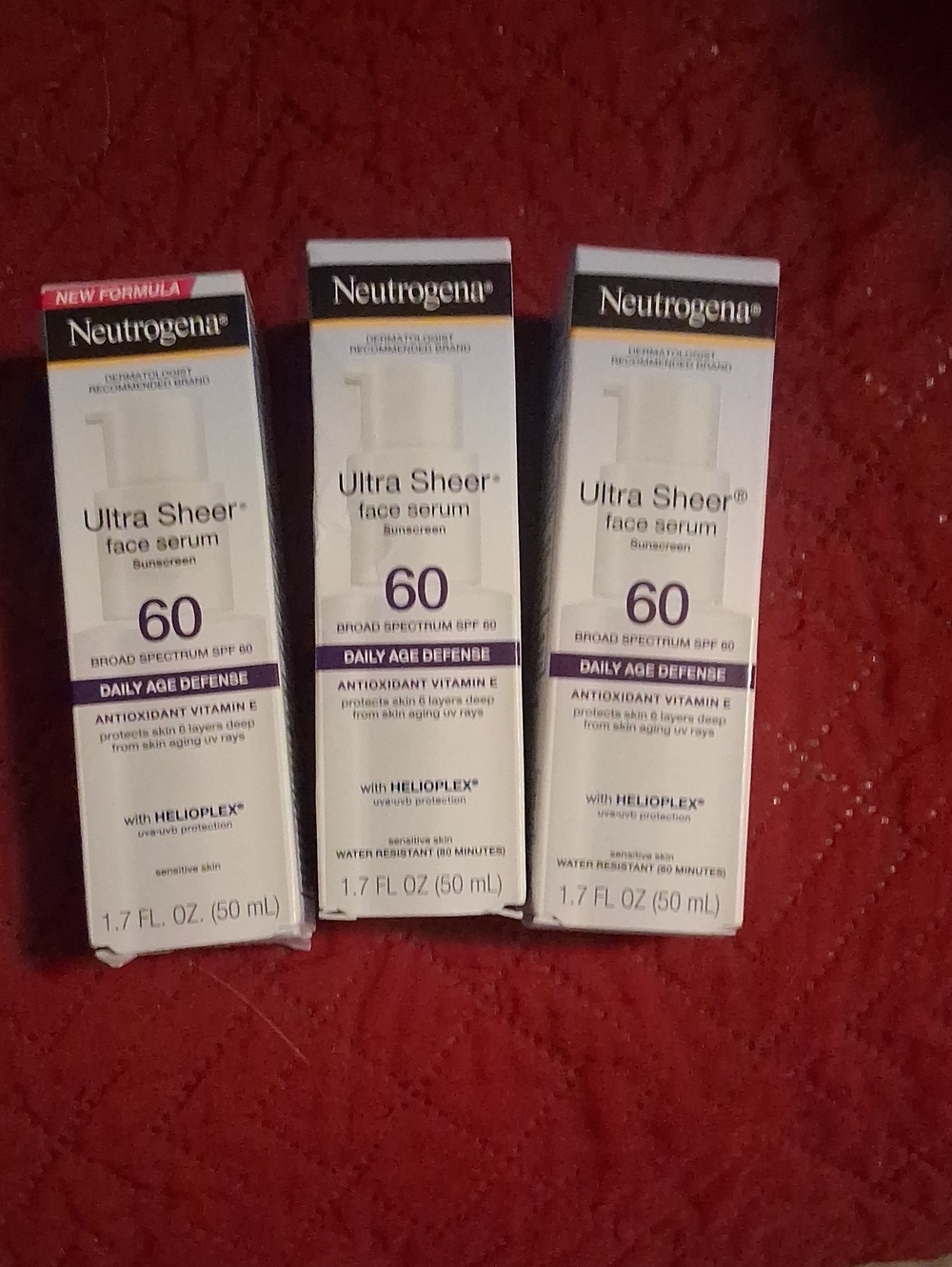 3 Bottles of Neutrgena Ultra Sheer Face Serum